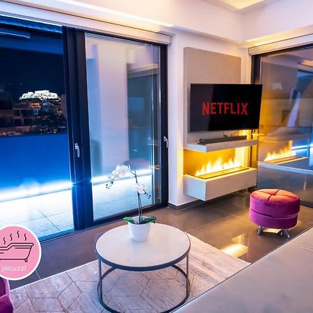 Luxury Penthouse With Acropolis View And Jacuzzi Apartment Athena Bagian luar foto