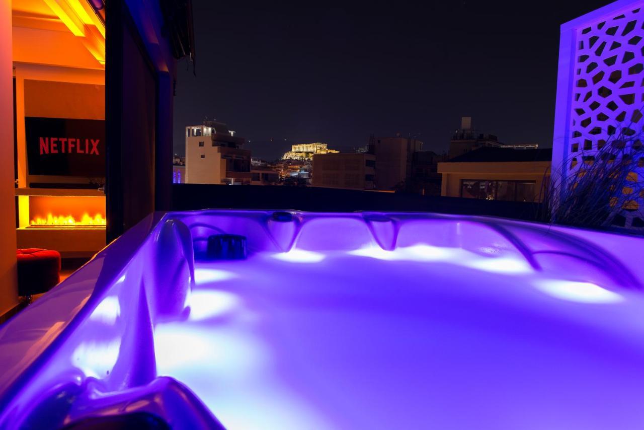 Luxury Penthouse With Acropolis View And Jacuzzi Apartment Athena Bagian luar foto